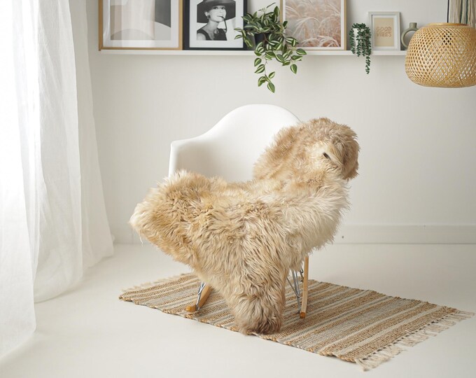 Real Sheepskin Rug Shaggy Rug Chair Cover Scandinavian Home Sheepskin Throw Sheep Skin Ivory Brown Sheepskin Home Decor Rugs #Mher140