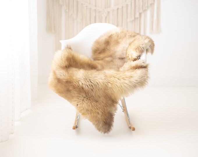 Real Sheepskin Rug Shaggy Rug Chair Cover Scandinavian Home Sheepskin Throw Sheep Skin Sheepskin Brown Ivory Rug #herdwik830