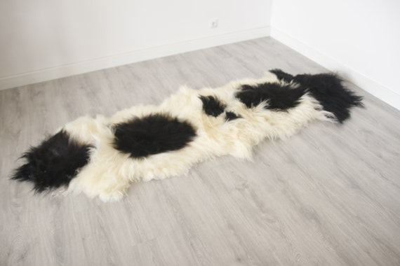 Real Black Icelandic Double Sheepskin Rug Scandinavian Decor Sheepskin throw Chair Cover Natural sheep skin rugs blanket fur rug #Islszyt8
