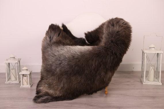 Real Sheepskin Rug Shaggy Rug Chair Cover Sheepskin Throw Sheep Skin Brown Gray Sheepskin Home Decor Rugs #8her18