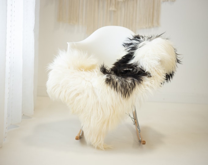 Real Icelandic Sheepskin Rug Scandinavian Decor Sofa Sheepskin throw Chair Cover Natural Sheep Skin Rugs White Black #Iceland1027