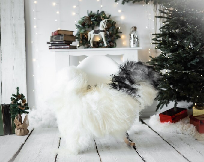 Real Icelandic Sheepskin Rug Scandinavian Decor Sofa Christmas Sheepskin throw Chair Cover Natural Sheep Skin Rugs White Black #Iceland570
