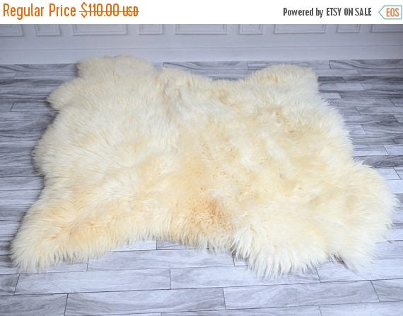 ON SALE Double Sheepskin Rug | Shaggy Rug | Chair Cover | Area Rug | Square Sheepskin Rug
