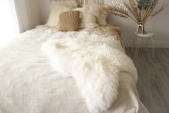 ON SALE Real, Natural, Genuine Creamy White Sheepskin Rug