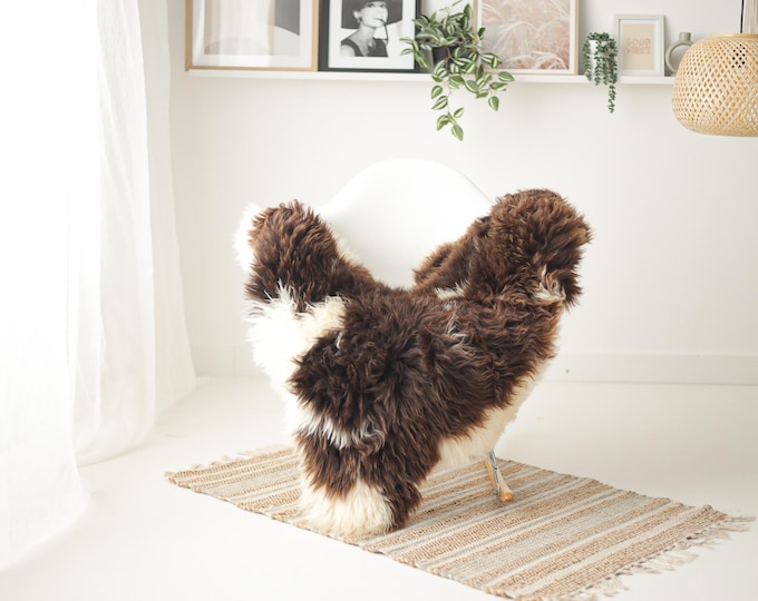 Real Sheepskin Rug Shaggy Rug Chair Cover Scandinavian Home Sheepskin Throw Sheep Skin Ivory Brown Sheepskin Home Decor Rugs #Mher120