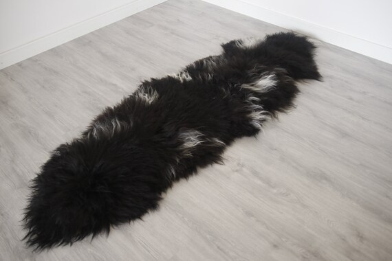 Real Black Icelandic Double Sheepskin Rug Scandinavian Decor Sheepskin throw Chair Cover Natural sheep skin rugs blanket fur rug #Islszyt5