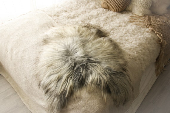 Real Icelandic Sheepskin Rug Scandinavian Decor Sofa Sheepskin throw Chair Cover Natural Sheep Skin Rugs Gray White Fur Rug #Islbeau17