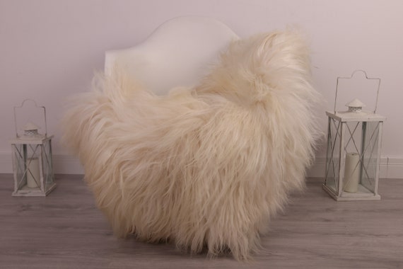 Real Icelandic Sheepskin Rug Scandinavian Decor Sofa Sheepskin throw Chair Cover Natural Sheep Skin Rugs Ivory Blanket Fur Rug #kefisl1