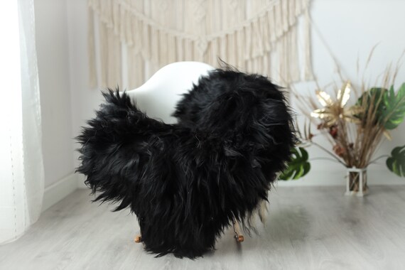Real Icelandic Sheepskin Rug Scandinavian Decor Sofa Sheepskin throw Chair Cover Natural Sheep Skin Rugs Black White Fur Rug #Urisl36