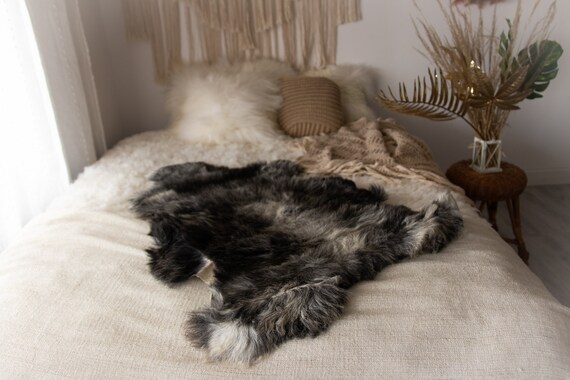Real Sheepskin Rug Shaggy Rug Chair Cover Sheepskin Throw Sheep Skin Gray Sheepskin Home Decor Rugs Sheep skin Grey #Nugut8