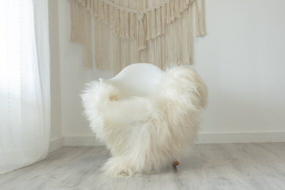 Real Icelandic Sheepskin Rug Scandinavian Decor Sofa Sheepskin throw Chair Cover Natural Sheep Skin Rugs White Ivory #Iceland389