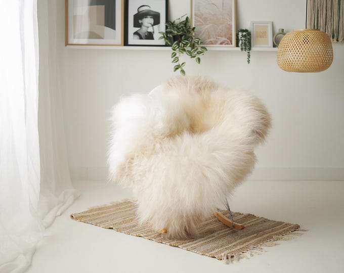 Real Icelandic Sheepskin Rug Scandinavian Home Decor Sofa Sheepskin throw Chair Cover Natural Sheep Skin Rugs Beige Ivory #IS218