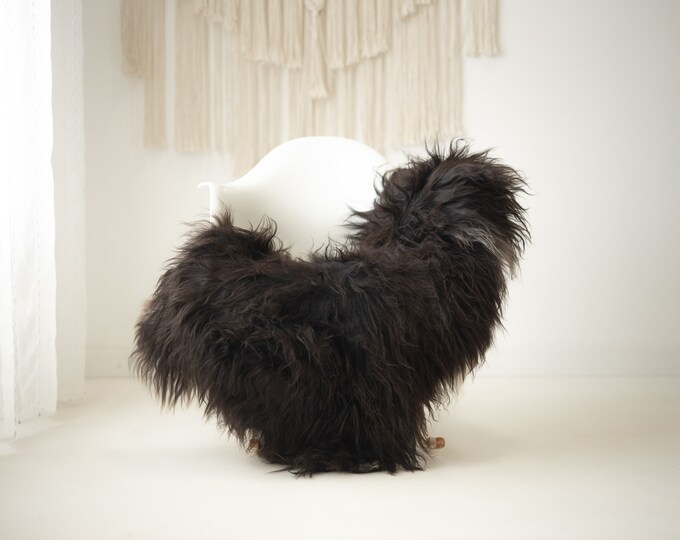 Real Icelandic Sheepskin Rug Scandinavian Decor Sofa Sheepskin throw Chair Cover Natural Sheep Skin Rugs Brown #Iceland1010