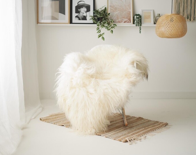Real Icelandic Sheepskin Rug Scandinavian Home Decor Sofa Sheepskin throw Chair Cover Natural Sheep Skin Rugs Gray Black #IS211
