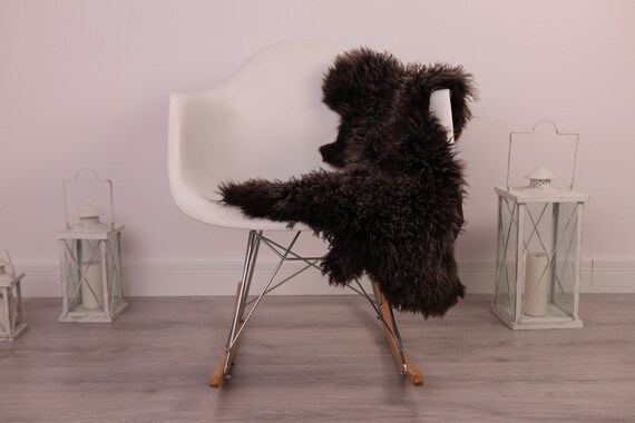 Real Sheepskin Rug Genuine Rare Gotland Sheepskin Rus - Curly Fur Rug Scandinavian Sheepvskin - Brown Sheepskin #4Margot15