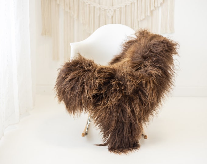 Real Icelandic Sheepskin Rug Scandinavian Decor Sofa Sheepskin throw Chair Cover Natural Sheep Skin Rugs Brown #Iceland1458