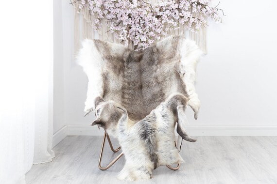 Reindeer Hide | Reindeer Rug | Reindeer Skin | Throw XXL EXTRA LARGE - Scandinavian Style Christmas Decor Brown White Hide #Reindeer38