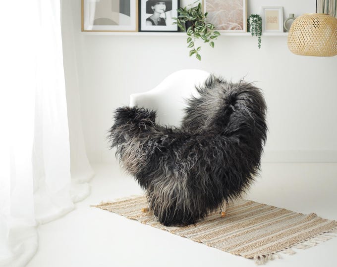Real Icelandic Sheepskin Rug Scandinavian Decor Sofa Sheepskin throw Chair Cover Natural Sheep Skin Rugs Gray #IS78