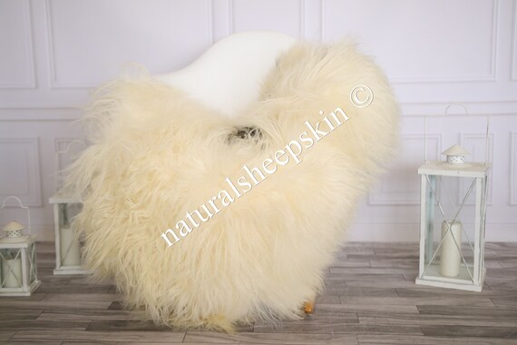 Icelandic Sheepskin | Real Sheepskin Rug | Sheepskin Rug Beige Black | Fur Rug | Homedecor #MAYISL8