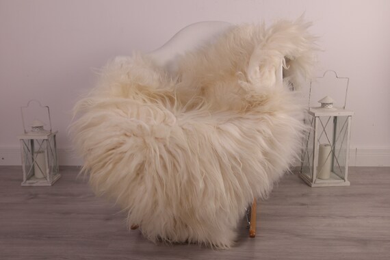 Real Icelandic Sheepskin Rug Scandinavian Decor Sofa Sheepskin throw Chair Cover Natural Sheep Skin Rugs Ivory Blanket Fur Rug #kefisl12