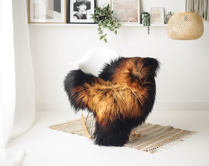 Real Icelandic Sheepskin Rug Scandinavian Home Decor Sofa Sheepskin throw Chair Cover Natural Sheep Skin Rugs Black Brown #IS145