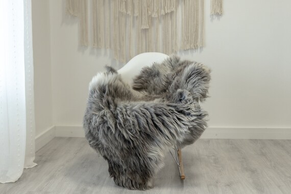 Real Sheepskin Rug Shaggy Rug Chair Cover Scandinavian Home Sheepskin Throw Sheep Skin White Gray Sheepskin Home Decor Rugs #Gut76