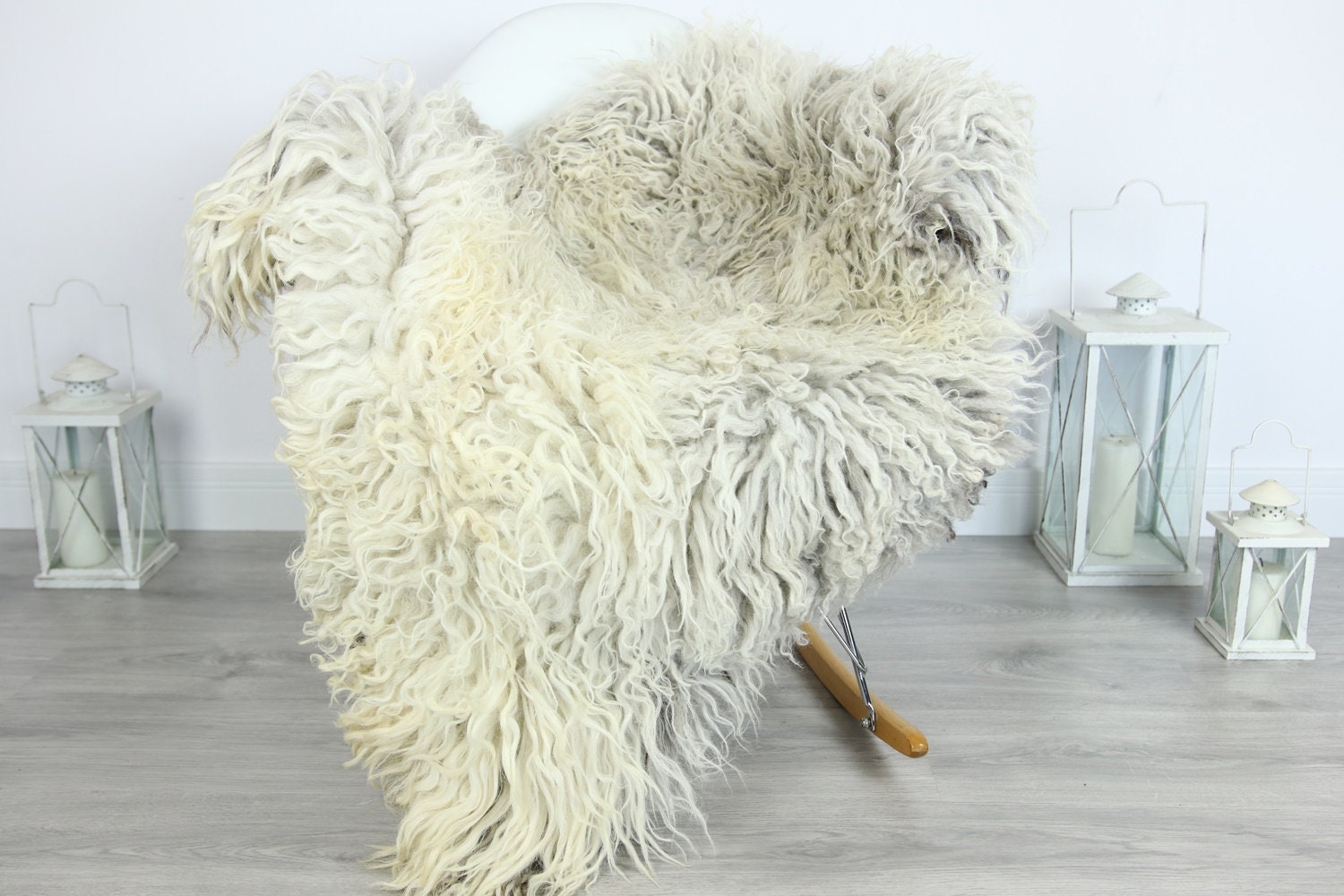 Organic Curly Sheepskin Rug, Real Sheepskin Rug, Gute Sheepskin,Gray