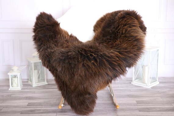 Sheepskin Rug | Real Sheepskin Rug | Shaggy Rug | Scandinavian Rug | | SCANDINAVIAN DECOR | Brown Sheepskin #OLHER20