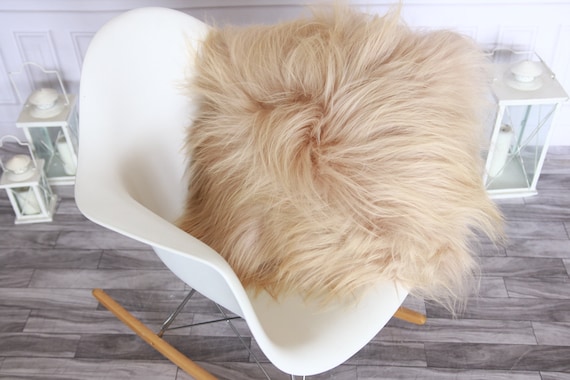 Real Icelandic Champagne Pink Sheepskin Pillow Sheepskin Cushion