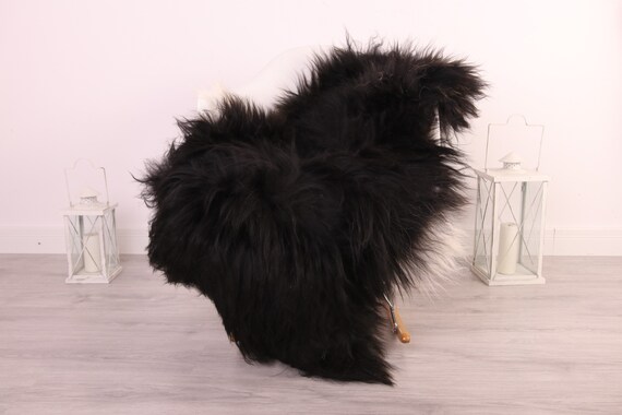 Real Icelandic Sheepskin Rug Scandinavian Decor Sofa Sheepskin throw Chair Cover Natural Sheep Skin Rugs Black Blanket Fur Rug #kefisl20