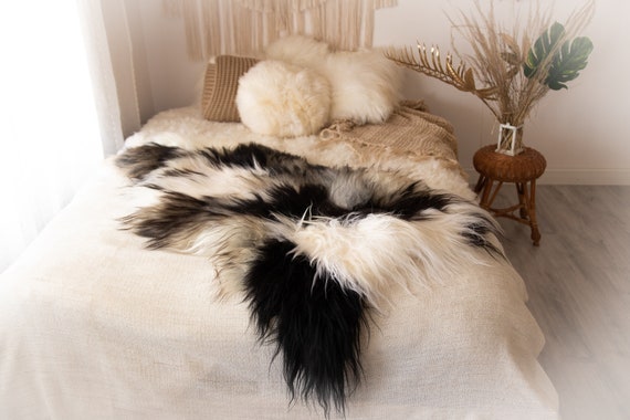 Real Icelandic Sheepskin Rug Scandinavian Decor Sofa Sheepskin throw Chair Cover Natural Sheep Skin Rugs Gray Black Blanket Fur Rug #KWAISL7