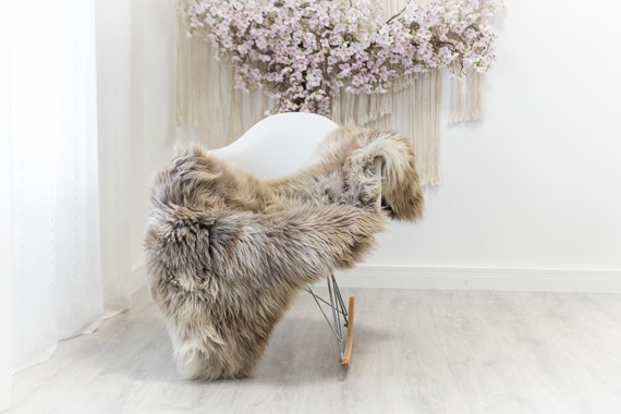 Real Sheepskin Merino Rug Shaggy Rug Chair Cover Sheepskin Throw Sheep Skin Sheepskin Home Decor Rugs Blanket Ivory Brown #herdwik162