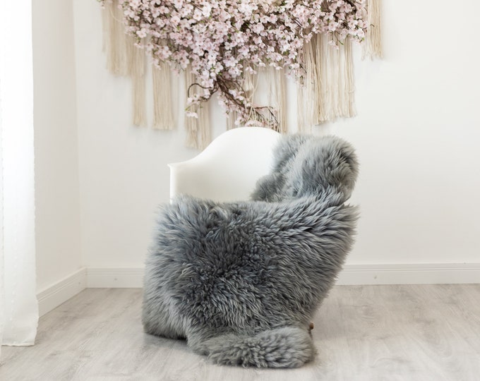 Real Sheepskin Rug Shaggy Rug Chair Cover Scandinavian Home Sheepskin Throw Sheep Skin Gray Sheepskin Home Decor Rugs #herdwik306