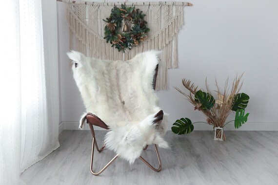 Reindeer Hide | Reindeer Rug | Reindeer Skin | Throw XXL EXTRA LARGE - Scandinavian Style Christmas Decor Brown White Hide #Pre9