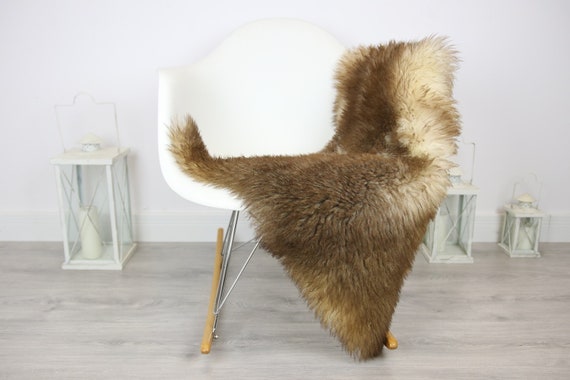Genuine Rare Tuscan Lamb Sheepskin Rug - Curly Fur Rug - Natural Sheepskin - Brown Sheepskin | Small Sheepskin #3MARGOT2