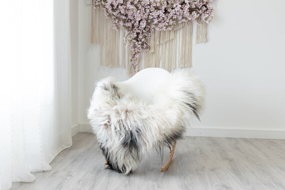 Real Icelandic Sheepskin Rug Scandinavian Home Decor Sofa Sheepskin throw Chair Cover Natural Sheep Skin Rugs Ivory Black #Iceland318