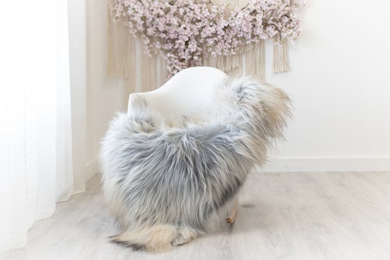 Real Icelandic Sheepskin Rug Scandinavian Decor Sofa Sheepskin throw Chair Cover Natural Sheep Skin Rugs Gray Brown #Iceland288