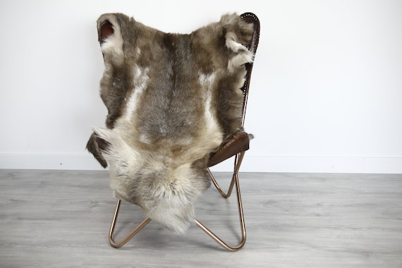 Reindeer Hide | Reindeer Rug | Reindeer Skin | Throw XXL EXTRA LARGE - Scandinavian Style Christmas Decor Brown White Hide #Ire40