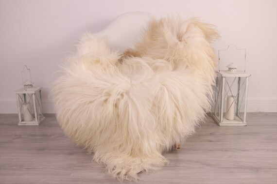Real Icelandic Sheepskin Rug Scandinavian Decor Sofa Sheepskin throw Chair Cover Natural Sheep Skin Rugs Beige White Blanket Fur Rug #Am10
