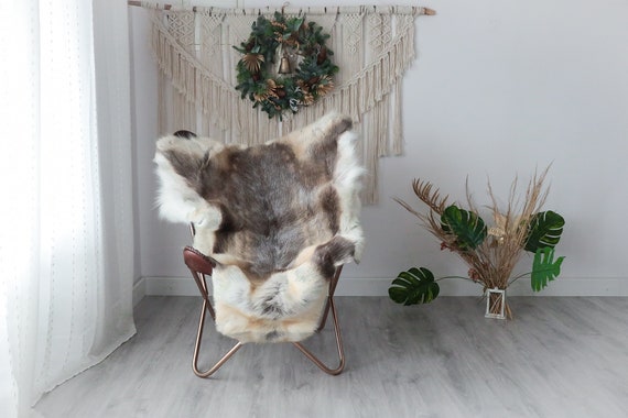Reindeer Hide | Reindeer Rug | Reindeer Skin | Throw XXL EXTRA LARGE - Scandinavian Style Christmas Decor Brown White Hide #Pre8