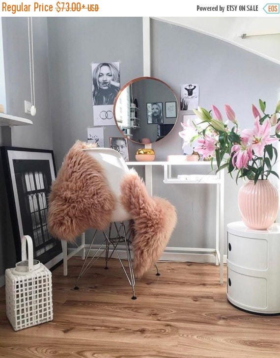 ON SALE Pale Pink Sheepskin | Sheepskin Rug | pale pink | Pink Sheepskin | Pale Pink Throw | Pale Pink Decor