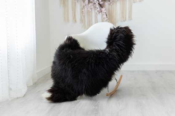 Real Sheepskin Rug Shaggy Rug Chair Cover Scandinavian Home Sheepskin Throw Sheep Skin Brown White Sheepskin Home Decor Rugs #herdwik232