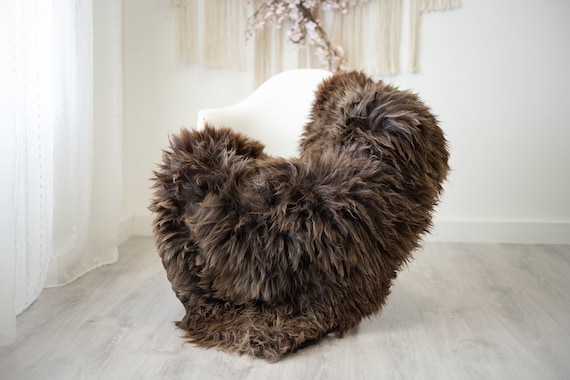 Real Sheepskin Rug Shaggy Rug Chair Cover Scandinavian Home Sheepskin Throw Sheep Skin Brown Sheepskin Home Decor Rugs #herdwik275