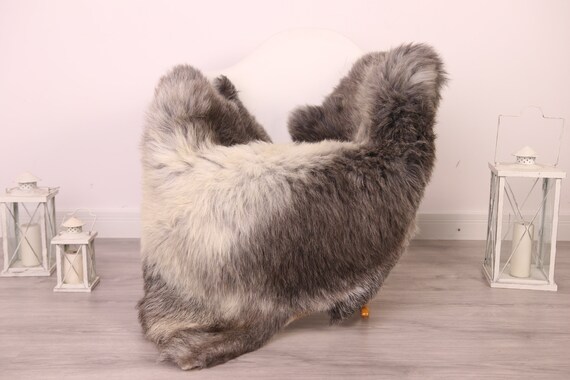 Real Sheepskin Rug Shaggy Rug Chair Cover Sheepskin Throw Sheep Skin Gray Sheepskin Home Decor Rugs #8her9
