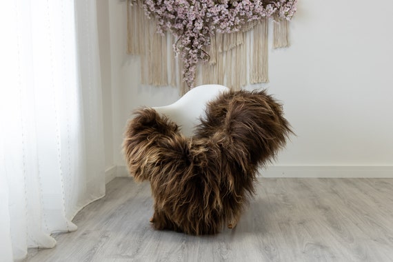 Real Icelandic Sheepskin Rug Scandinavian Home Decor Sofa Sheepskin throw Chair Cover Natural Sheep Skin Rugs Brown #Iceland322