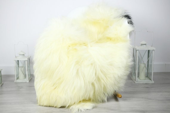 Icelandic Sheepskin | Real Sheepskin Rug | Sheepskin Rug Ivory Black | Fur Rug | Homedecor #3Isl8