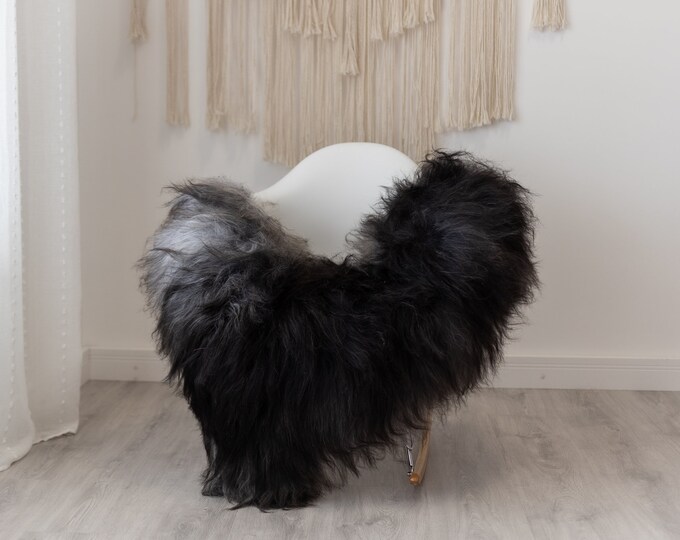 Real Icelandic Sheepskin Rug Scandinavian Home Decor Sofa Sheepskin throw Chair Cover Natural Sheep Skin Rugs Gray Black #Iceland452