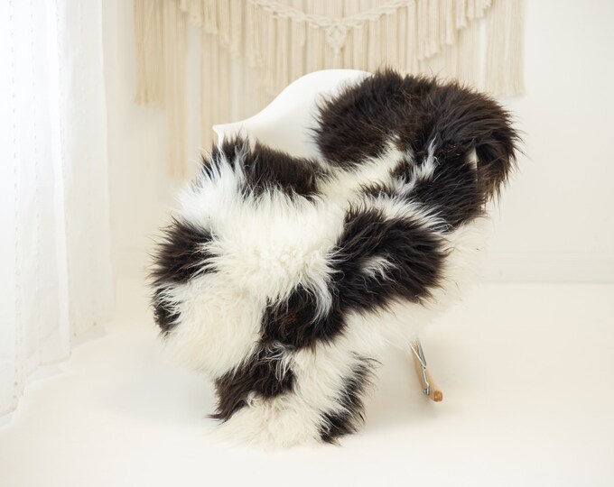 Real Sheepskin Rug Shaggy Rug Chair Cover Scandinavian Home Sheepskin Throw Sheep Skin Sheepskin Ivory Brown Rug #herdwik979