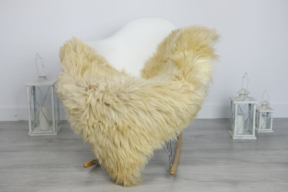 Real Sheepskin Rug Shaggy Rug Chair Cover Sheepskin Throw Sheep Skin Beige Brown Sheepskin Home Decor Rugs #7her52