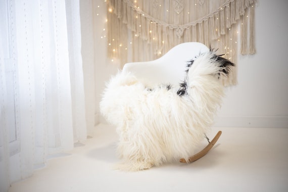 Real Icelandic Sheepskin Rug Scandinavian Decor Sofa Sheepskin throw Chair Cover Natural Sheep Skin Rugs Blanket Ivory Brown #Iceland674